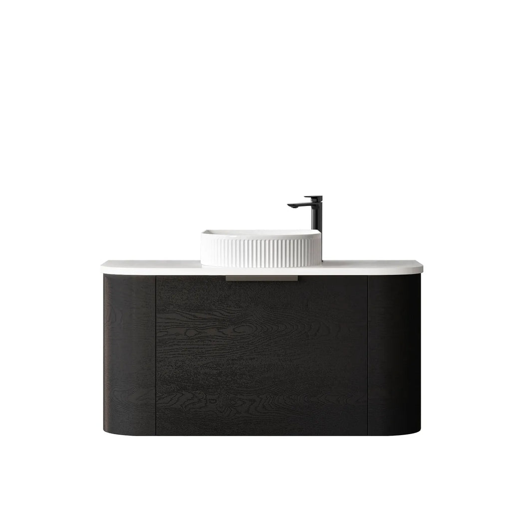 BONDI BLACK OAK 900X460 CURVE VANITY