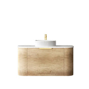 BONDI NATURAL OAK 900X460 CURVE VANITY FIL Kitchen Bathroom