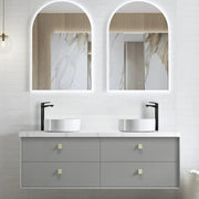 LIGHT GREY BOSTON 1500MM WALL HUNG DOUBLE BASIN VANITY FIL Kitchen Bathroom