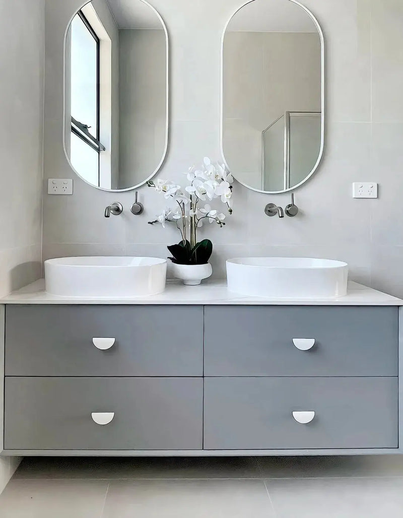 LIGHT GREY BOSTON 1500MM WALL HUNG DOUBLE BASIN VANITY FIL Kitchen Bathroom