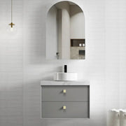 LIGHT GREY BOSTON 750MM WALL HUNG VANITY FIL Kitchen Bathroom