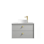 LIGHT GREY BOSTON 750MM WALL HUNG VANITY FIL Kitchen Bathroom