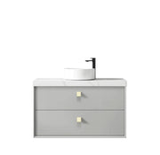 LIGHT GREY BOSTON 900MM WALL HUNG VANITY FIL Kitchen Bathroom