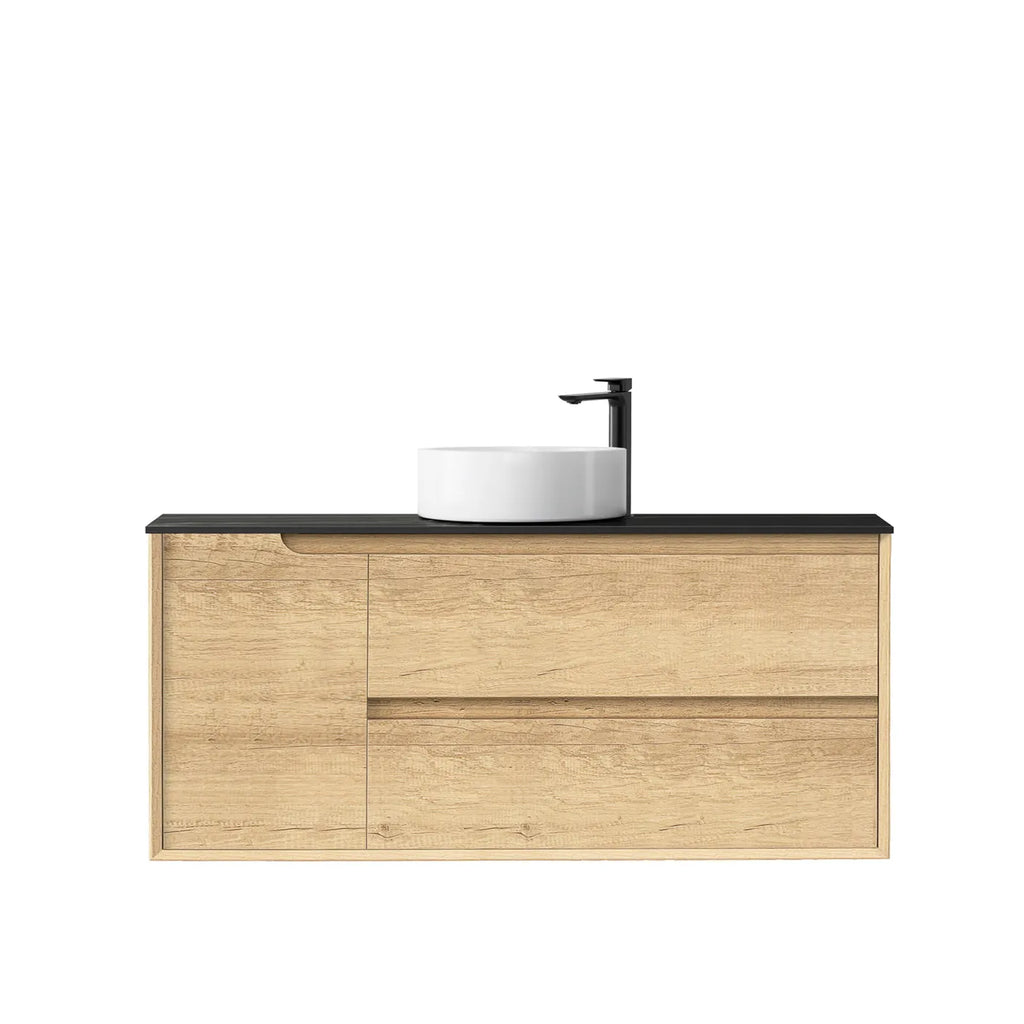 NATURAL OAK BYRON 1200MM SINGLE BOWL WALL HUNG VANITY