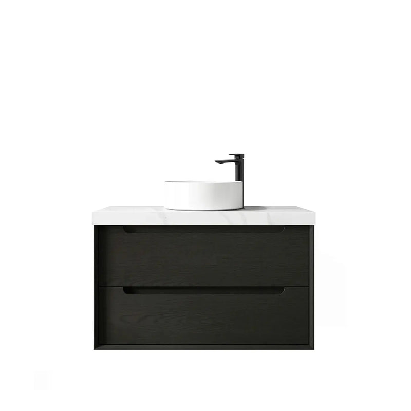 BLACK OAK BYRON 900MM WALL HUNG VANITY FIL Kitchen Bathroom