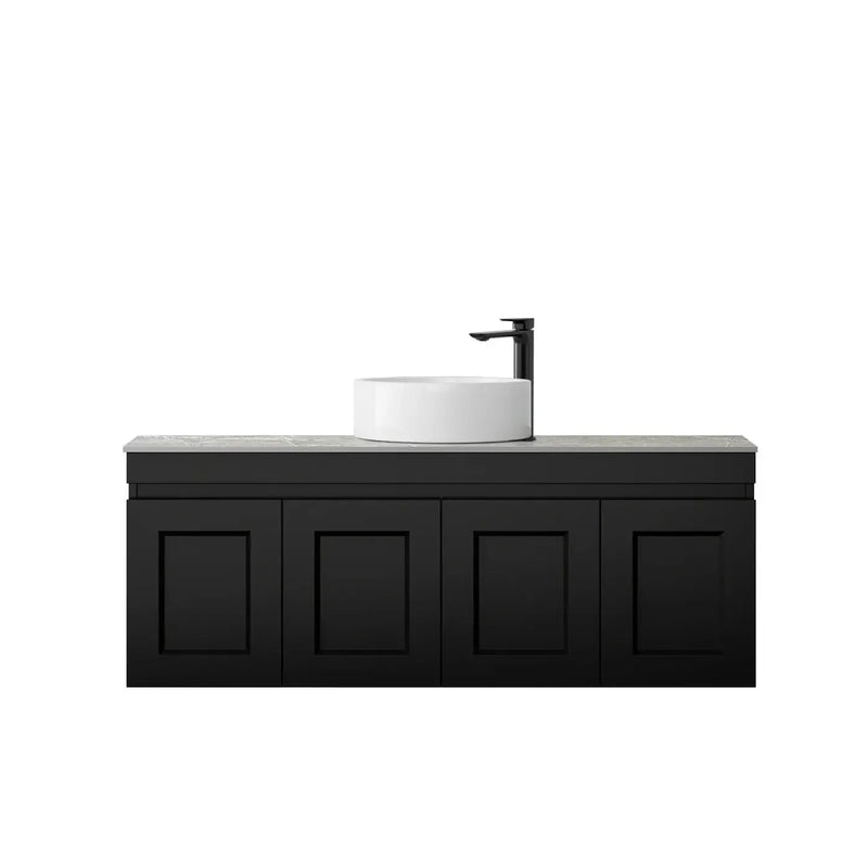 SATIN BLACK HAMPTON MARK II 1200MM WALL HUNG VANITY FIL Kitchen Bathroom