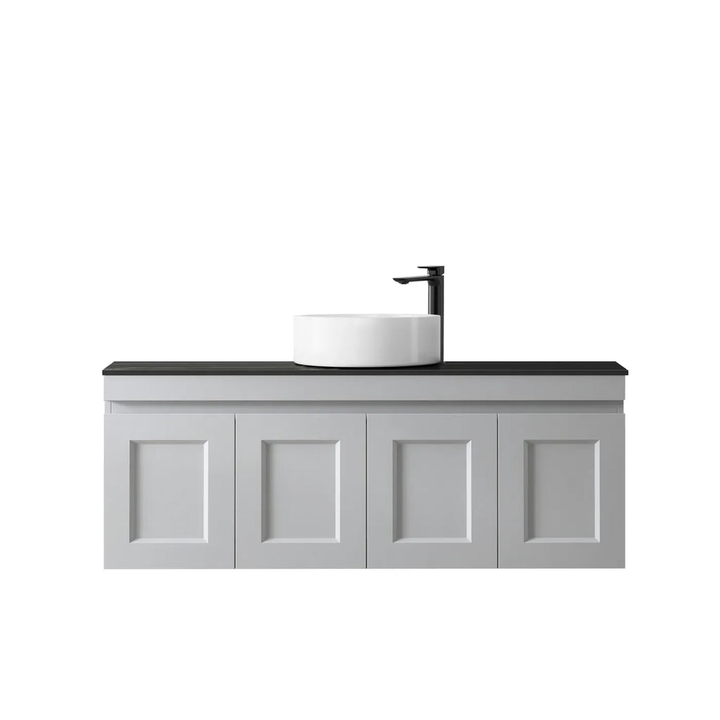 SATIN LIGHT GREY HAMPTON MARK II 1200MM WALL HUNG VANITY