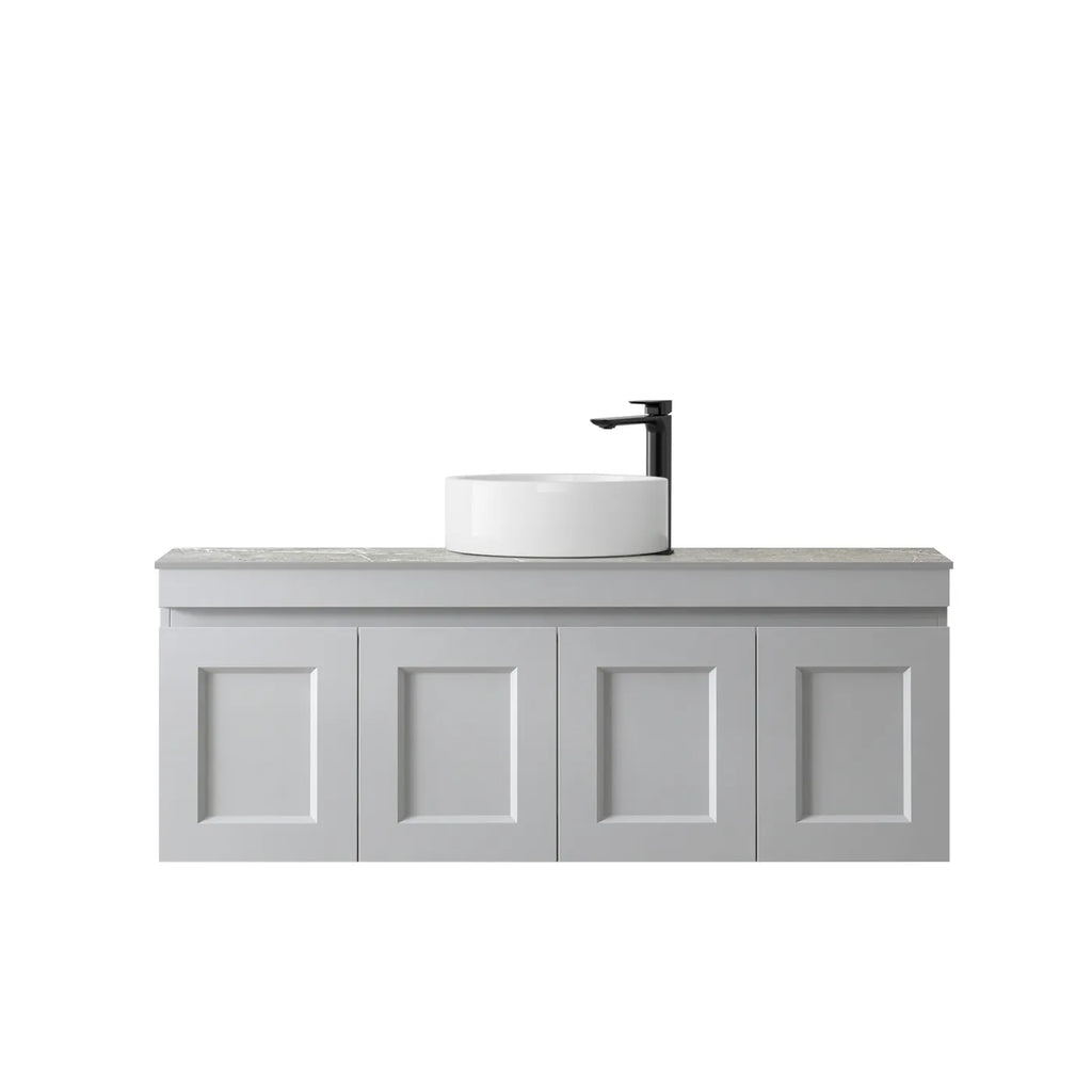 SATIN LIGHT GREY HAMPTON MARK II 1200MM WALL HUNG VANITY