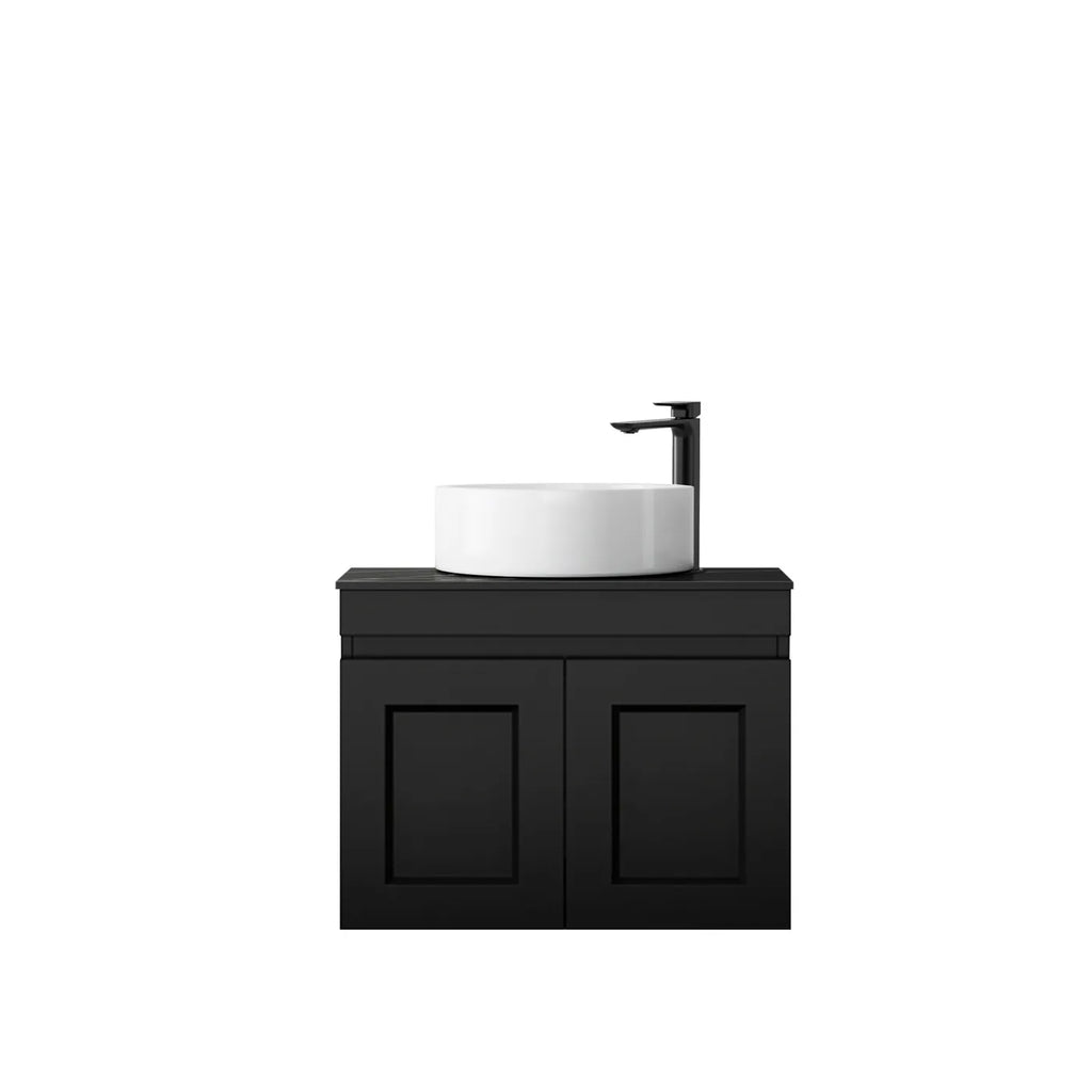 SATIN BLACK HAMPTON MARK II 600MM WALL HUNG VANITY