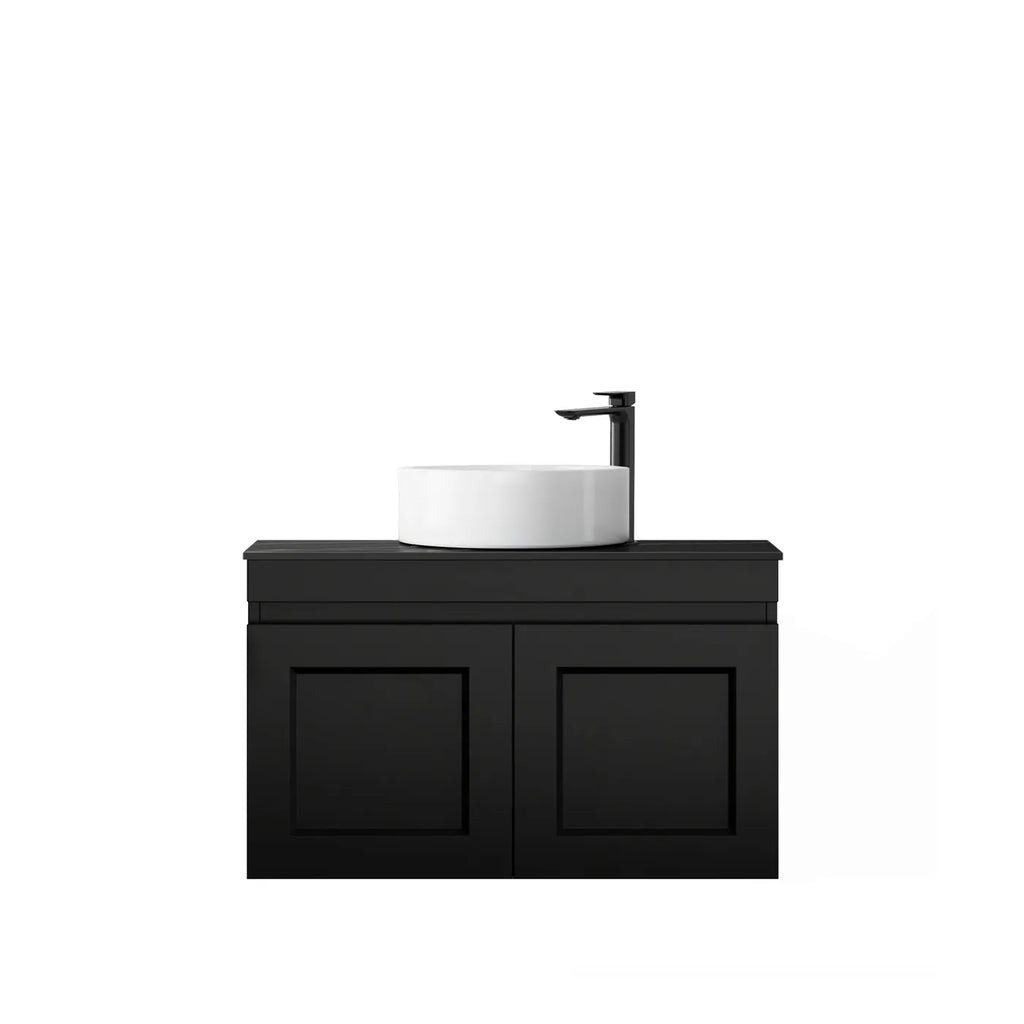 SATIN BLACK HAMPTON MARK II 750MM WALL HUNG VANITY