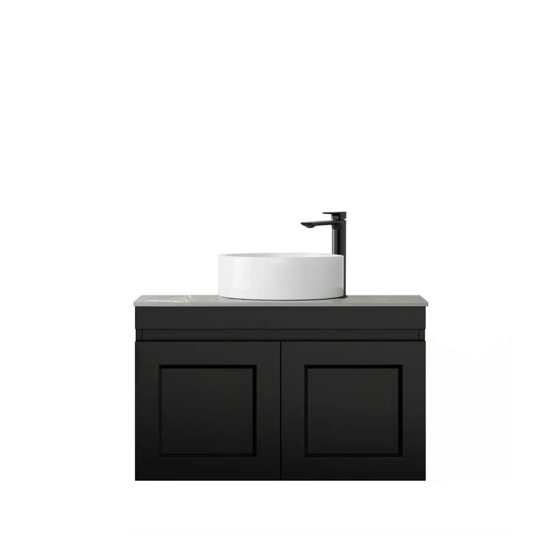 SATIN BLACK HAMPTON MARK II 750MM WALL HUNG VANITY FIL Kitchen Bathroom