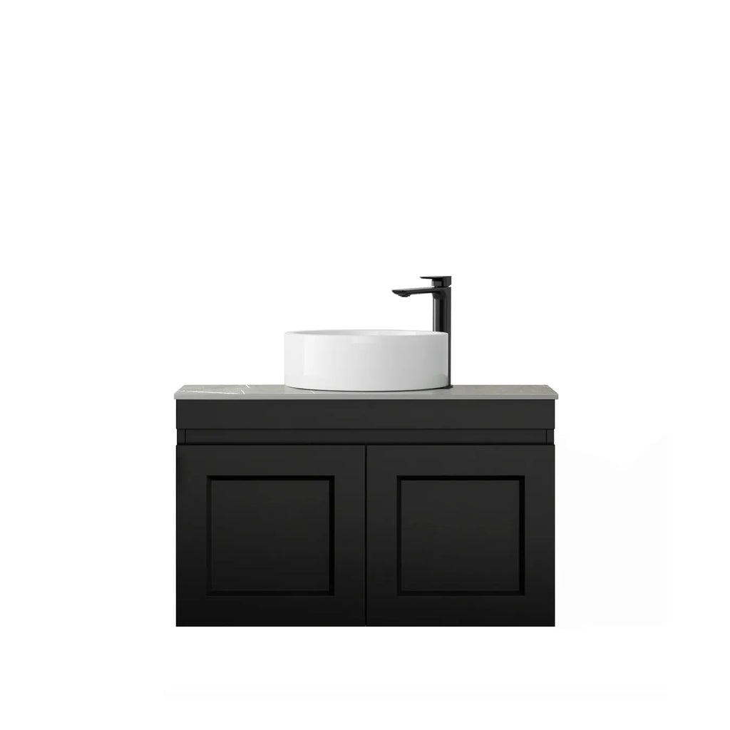 SATIN BLACK HAMPTON MARK II 750MM WALL HUNG VANITY