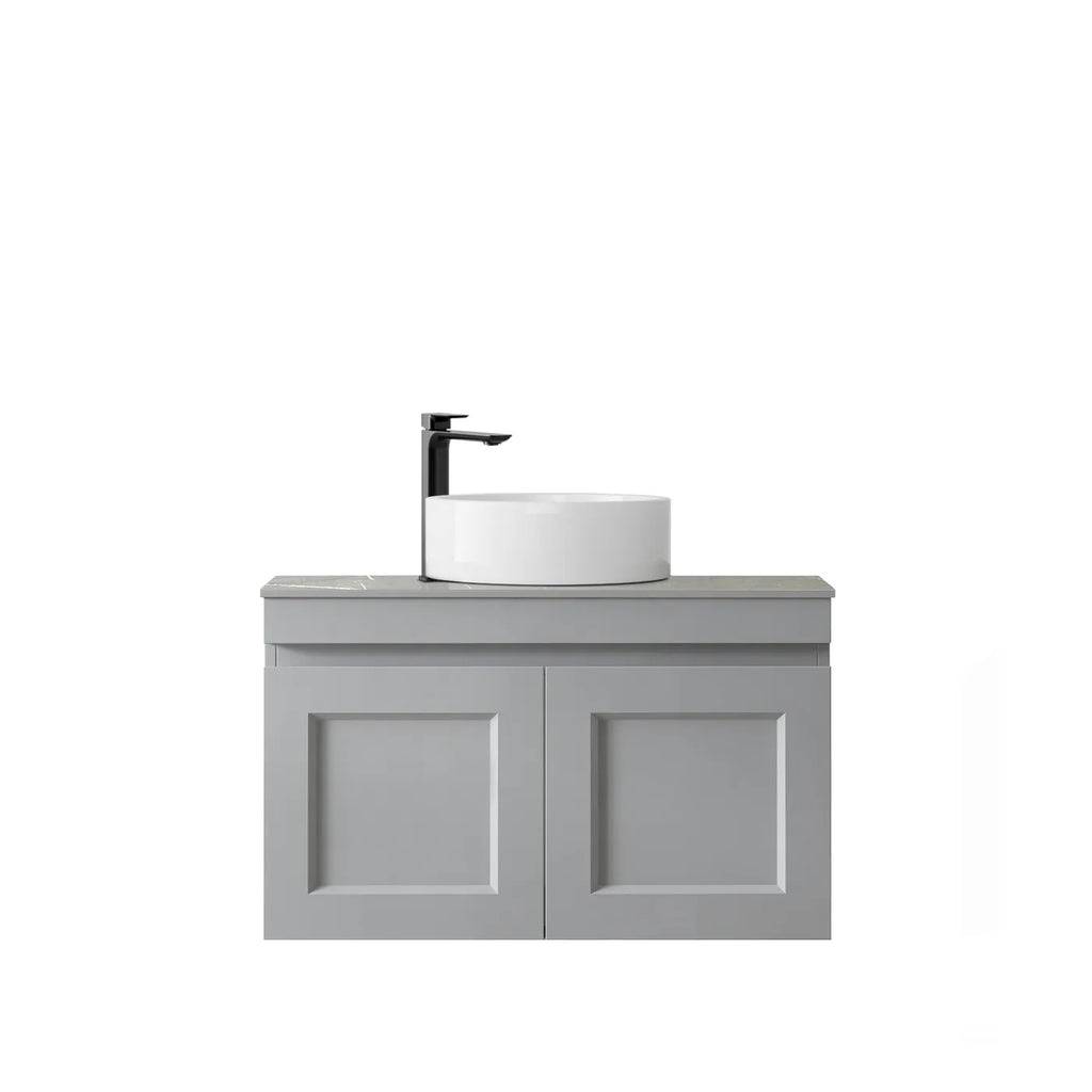 SATIN LIGHT GREY HAMPTON MARK II 750MM WALL HUNG VANITY