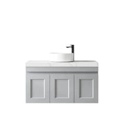 SATIN LIGHT GREY HAMPTON MARK II 900MM WALL HUNG VANITY FIL Kitchen Bathroom