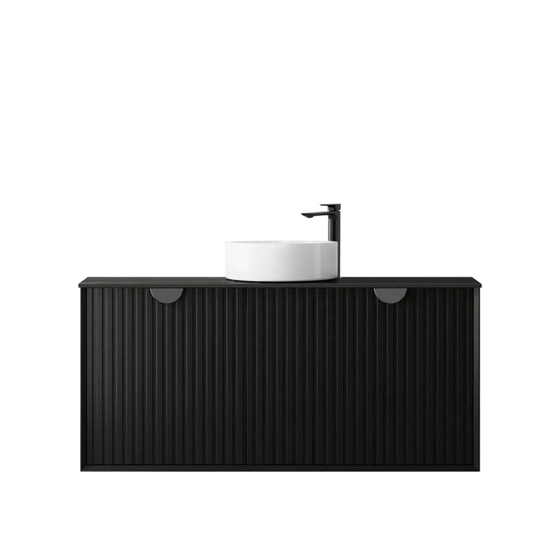 MATTE BLACK MARLO 1200MM WALL HUNG VANITY FIL Kitchen Bathroom