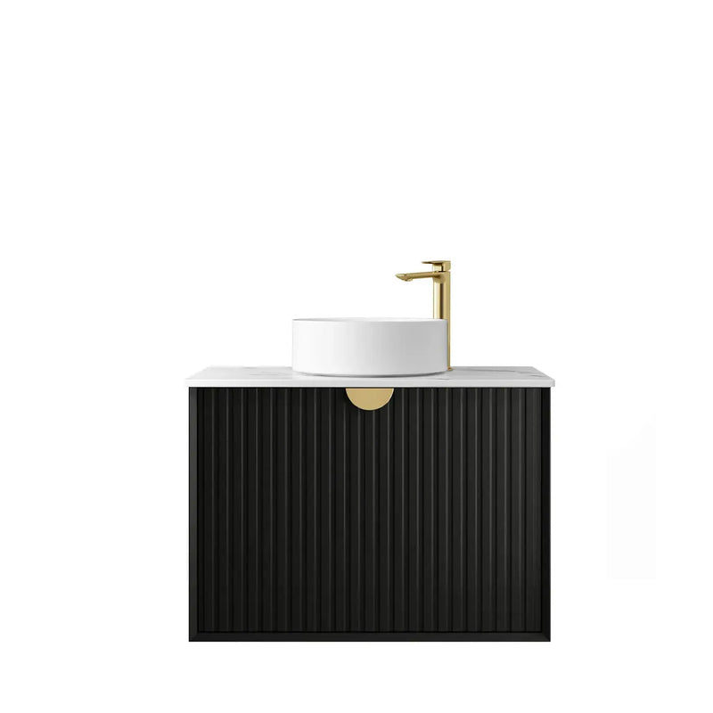 MATTE BLACK MARLO 750MM WALL HUNG VANITY FIL Kitchen Bathroom