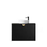 MATTE BLACK MARLO 750MM WALL HUNG VANITY FIL Kitchen Bathroom