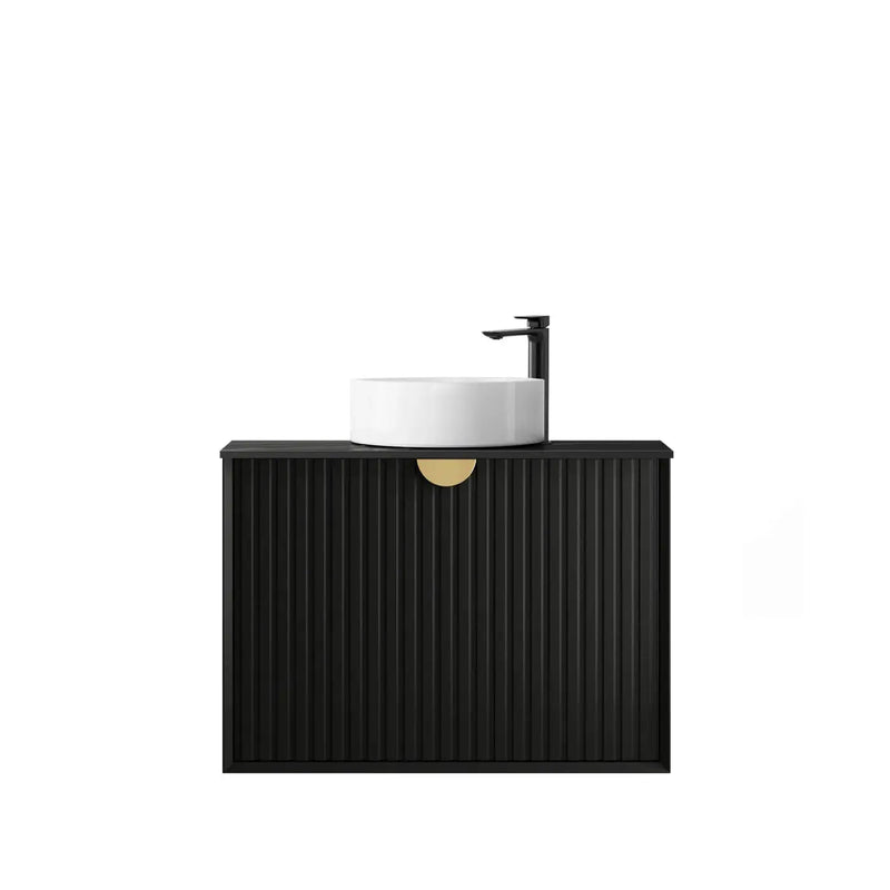 MATTE BLACK MARLO 750MM WALL HUNG VANITY FIL Kitchen Bathroom