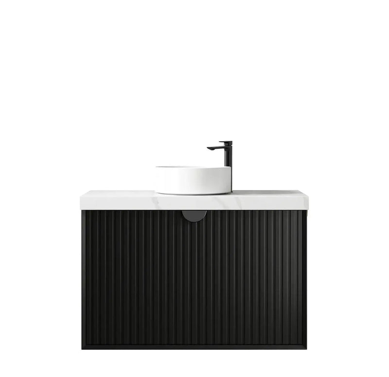 MATTE BLACK MARLO 900MM WALL HUNG VANITY FIL Kitchen Bathroom