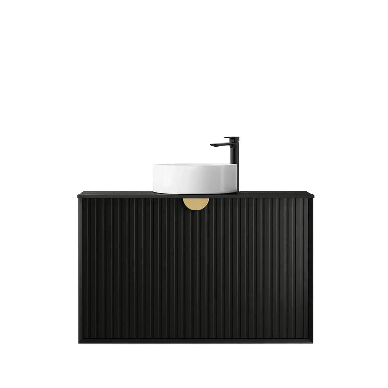 MATTE BLACK MARLO 900MM WALL HUNG VANITY FIL Kitchen Bathroom