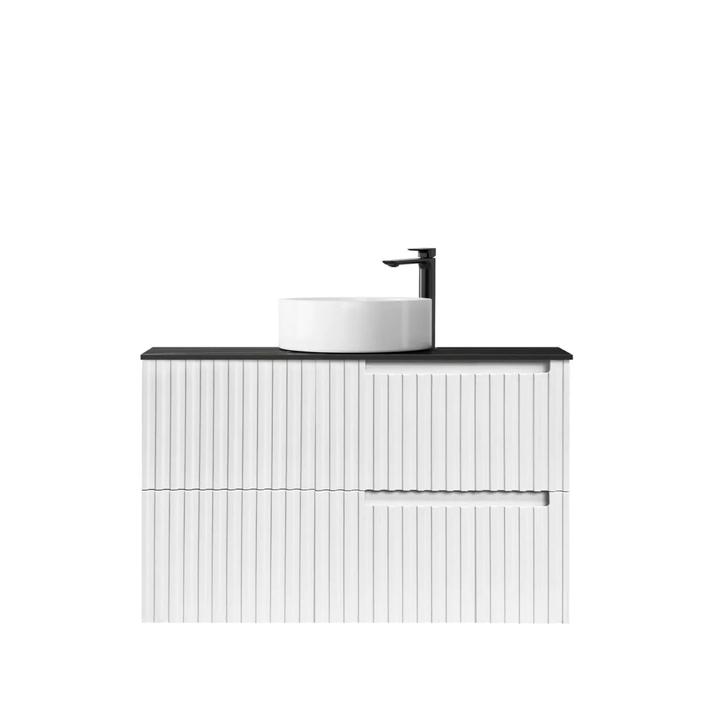 SATIN WHITE NOOSA 900MM WALL HUNG VANITY