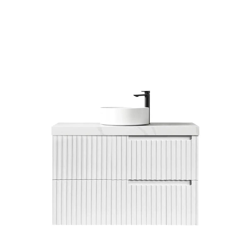 SATIN WHITE NOOSA 900MM WALL HUNG VANITY FIL Kitchen Bathroom
