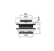 BATHTUB POP UP WASTE 40MM CHROME AND COLOURS FIL Kitchen Bathroom