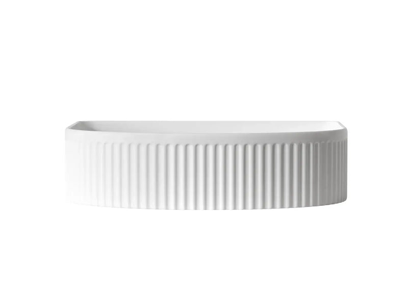 ARCHIE CERAMIC 415X365X100 FLUTED BASIN White/Black FIL Kitchen Bathroom