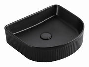 ARCHIE CERAMIC 415X365X100 FLUTED BASIN White/Black FIL Kitchen Bathroom