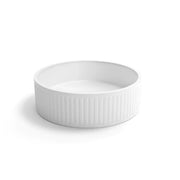 HUDSON ROUND CONCRETE WHITE FLUTED BASIN 400MM FIL Kitchen Bathroom