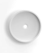 HUDSON ROUND CONCRETE WHITE FLUTED BASIN 400MM FIL Kitchen Bathroom