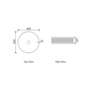 HUDSON ROUND CONCRETE WHITE FLUTED BASIN 400MM FIL Kitchen Bathroom