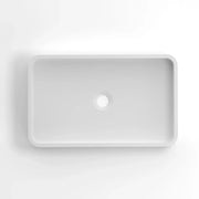 HUDSON SQUARE CONCRETE WHITE FLUTED BASIN 520X320X120MM FIL Kitchen Bathroom