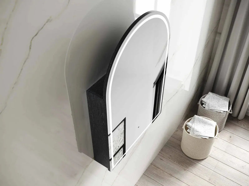 LED ARCHIE SHAVING CABINET BLACK OAK FIL Kitchen Bathroom