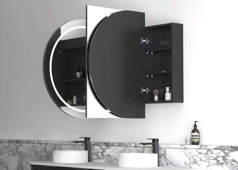 LED BONDI 1800X900 SHAVING CABINET BLACK OAK FIL Kitchen Bathroom