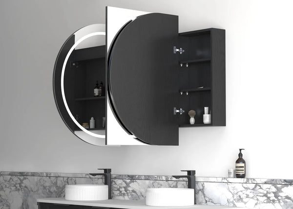 LED BONDI 1800X900 SHAVING CABINET BLACK OAK