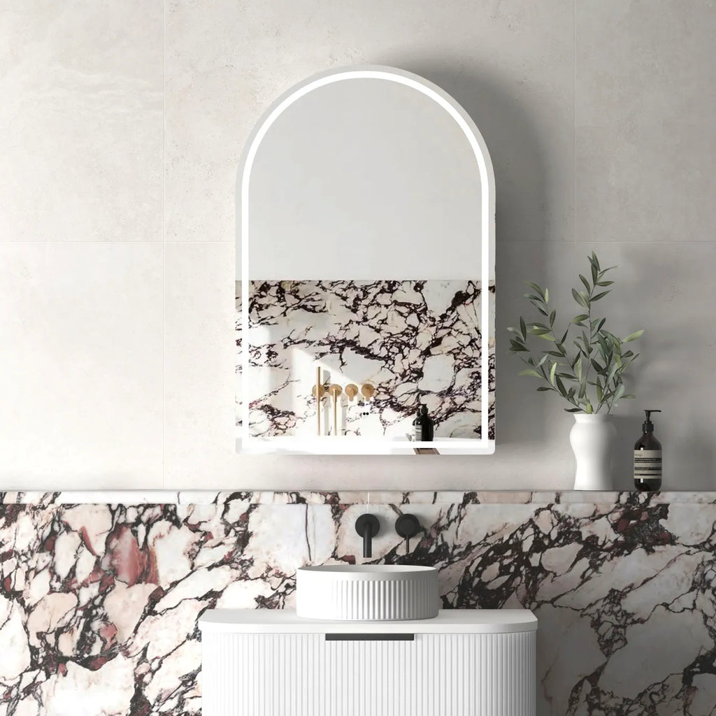 LED ARCHIE MATTE WHITE SHAVING CABINET