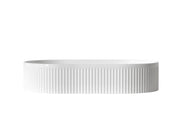 KENSINGTON 560X350X120 OVAL FLUTED BASIN WHITE/BLACK FIL Kitchen Bathroom