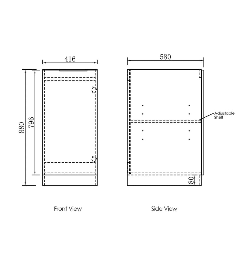 Byron/Bondi Laundry 415 Natural Oak Base Cabinet - FIL Kitchen Bathroom
