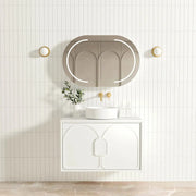 Laguna Satin White Wall Hung Vanity 600mm/750mm/900mm - FIL Kitchen Bathroom