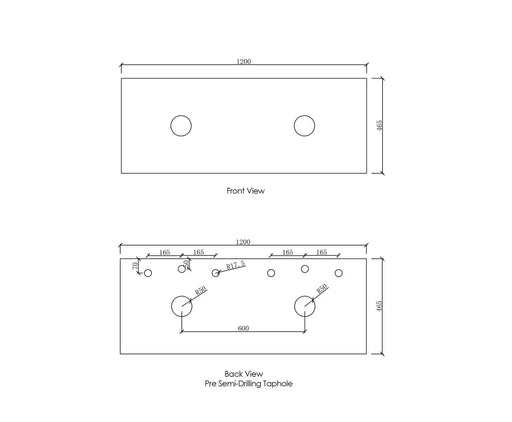 Natural Carrara Stone Above Counter Vanity Marble Top 1200mm/1500mm/1800mm - FIL Kitchen Bathroom