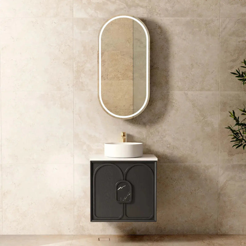 LAGUNA BLACK AMERICAN OAK 600X460 VANITY FIL Kitchen Bathroom
