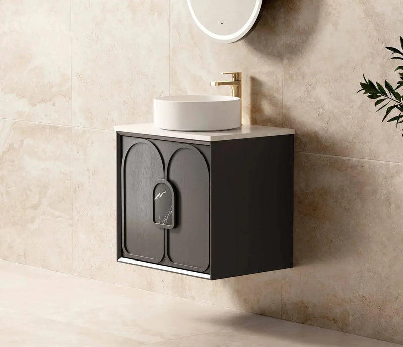 LAGUNA BLACK AMERICAN OAK 600X460 VANITY FIL Kitchen Bathroom