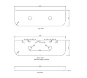 BONDI WOODLAND OAK FLUTED 1500X460 CURVE VANITY FIL Kitchen Bathroom