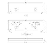 BONDI WOODLAND OAK FLUTED 1800X460 CURVE VANITY FIL Kitchen Bathroom
