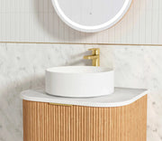 BONDI WOODLAND OAK FLUTED 600X460 CURVE VANITY FIL Kitchen Bathroom