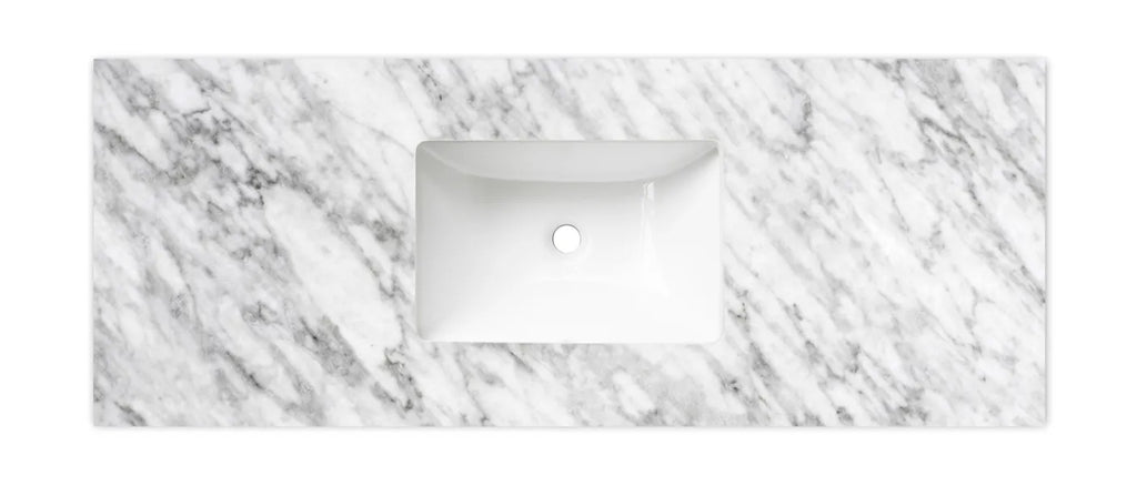 Natural Carrara Marble Top with Undermount Basin 600mm/750mm/900mm/1200mm