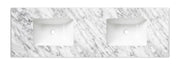 Natural Carrara Marble Top with Double Undermount Basins 1200mm/1500mm/1800mm - FIL Kitchen Bathroom