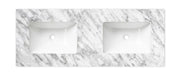 Natural Carrara Marble Top with Double Undermount Basins 1200mm/1500mm/1800mm - FIL Kitchen Bathroom