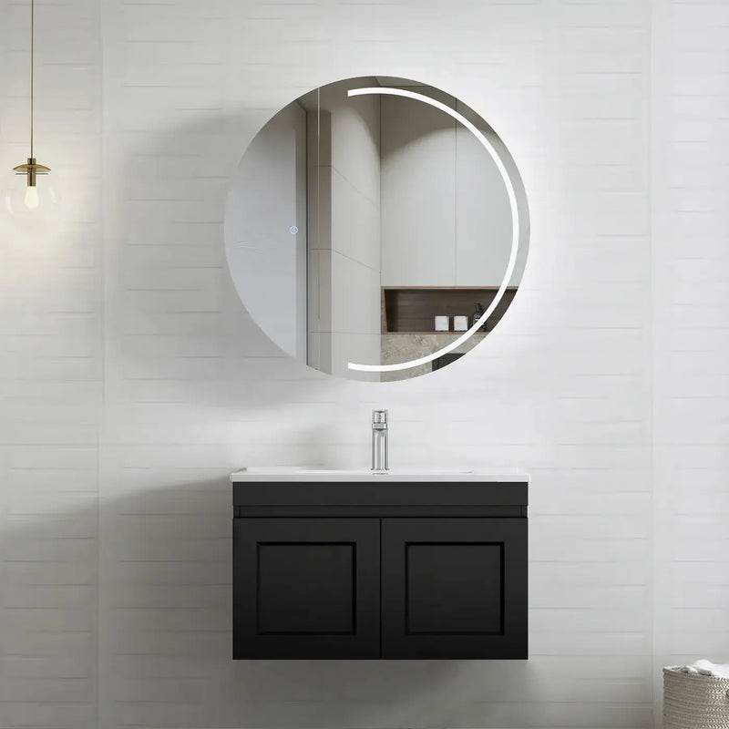 SATIN BLACK HAMPTON MARK II 750MM WALL HUNG VANITY FIL Kitchen Bathroom